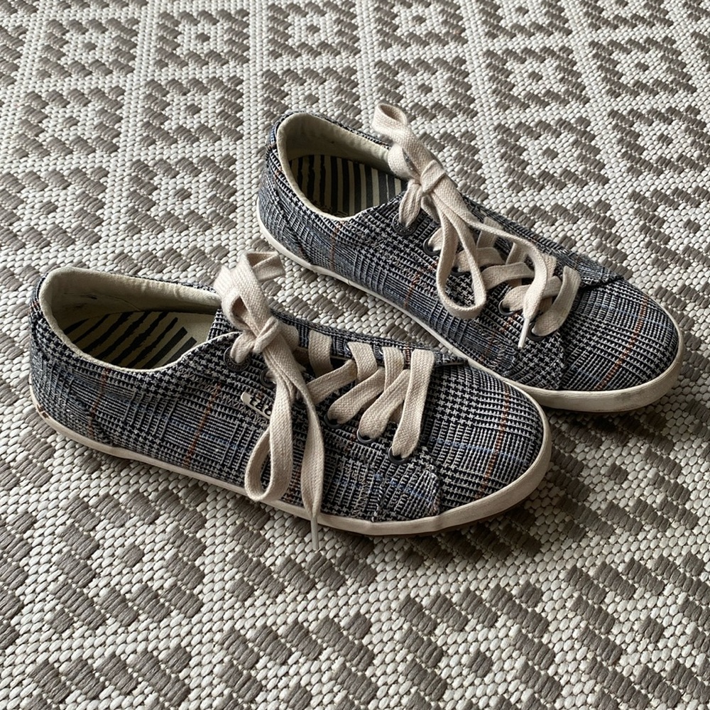 Taos plaid houndstooth canvas star shoes
